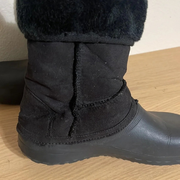 Black Faux Fur Winter Bloots size size 9 - Picture 4 of 16